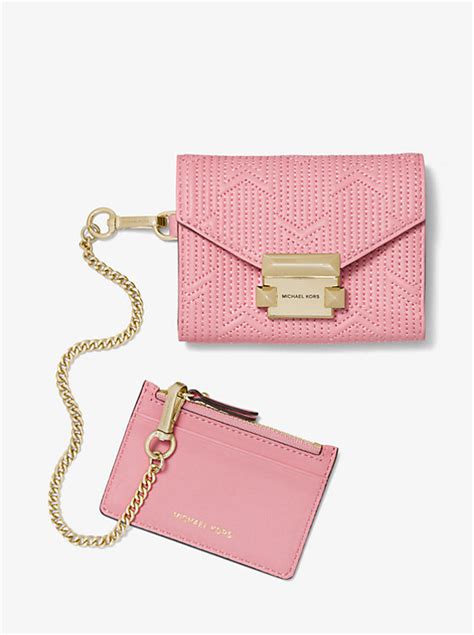 michael kors whitney small chain wallet|Whitney Small Quilted Leather Chain Wallet .